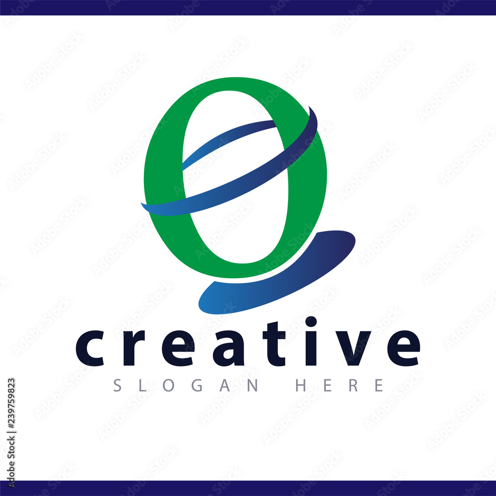 Fototapeta premium o initial letter logo vector template