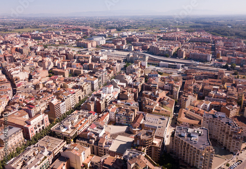 Fotografía Aerial view of  district of  Lleida with modern apartment buildings, Catalonia