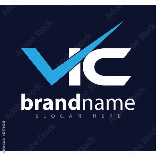 vic initial letter logo vector template