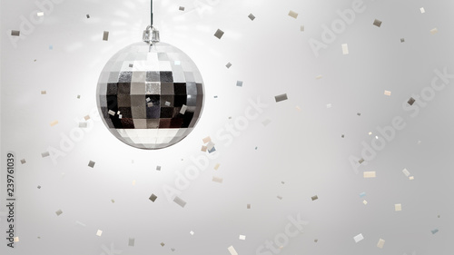 Photography New Years Eve Disco Ball and Confetti