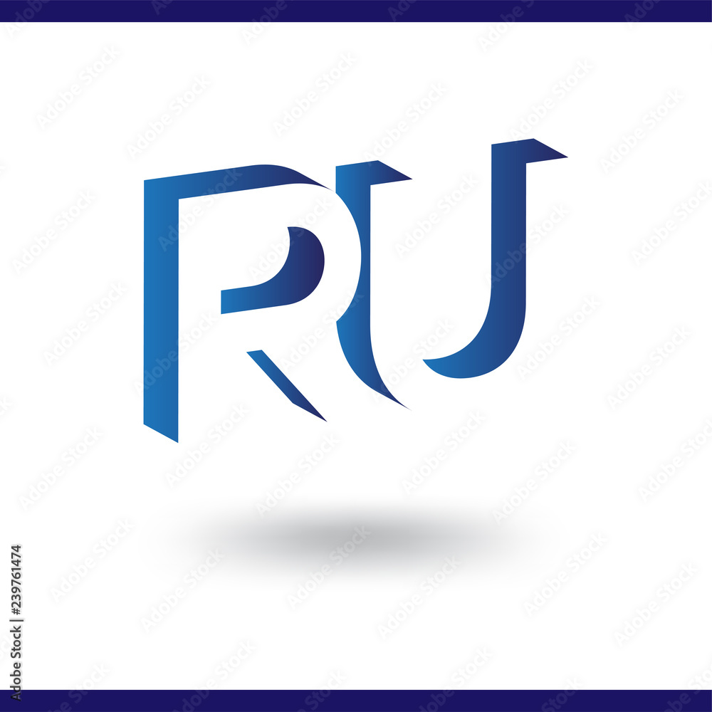 RU initial letter with negative space logo icon vector template RU initial letter with negative space logo icon vector template