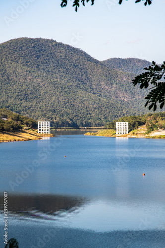 Mae Kuang Udom Thara dam with suspension bridge photo