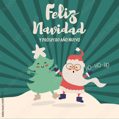 Feliz Navidad y próspero Año nuevo del Cerdo 2019 Feliz Navidad - Merry Christmas and happy new year of pig in Spanish