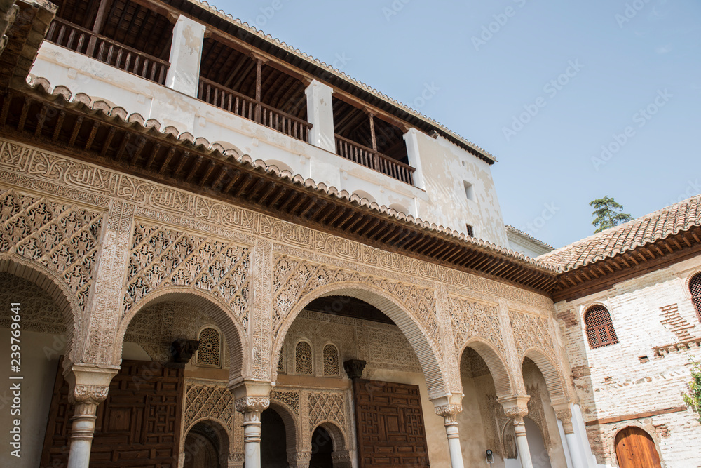 Beautiful architecture of the famous Alcazar of Seville Royal Palace. It is one of the most famous historical palaces in Spain and boasts of the finest architectural beauty.