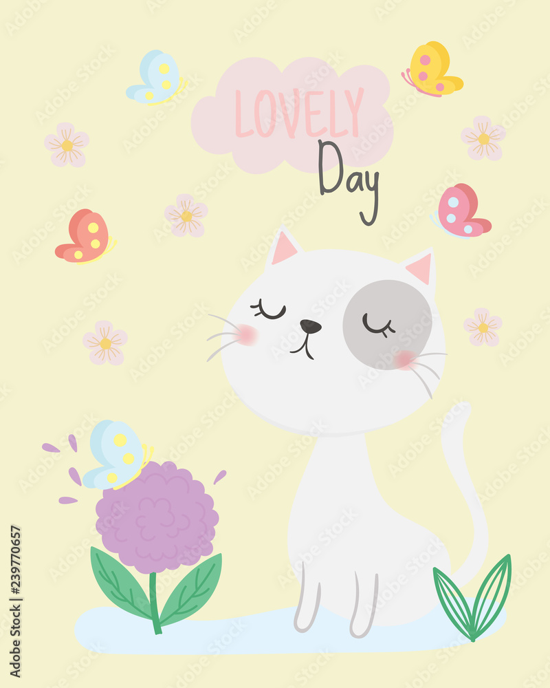 Cute cat vector. T-shirt design. Greeting card. Cute cat vector. T-shirt design. Greeting card.