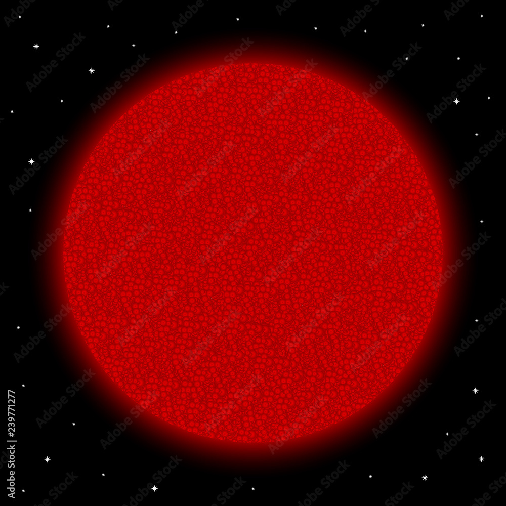 Red star in space. Red star in space.