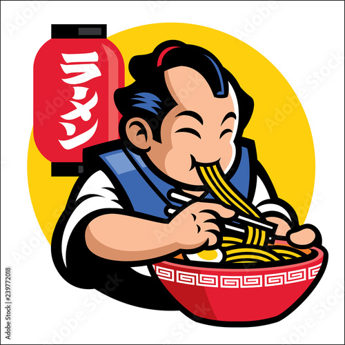 ramen mascot of traditional japan men