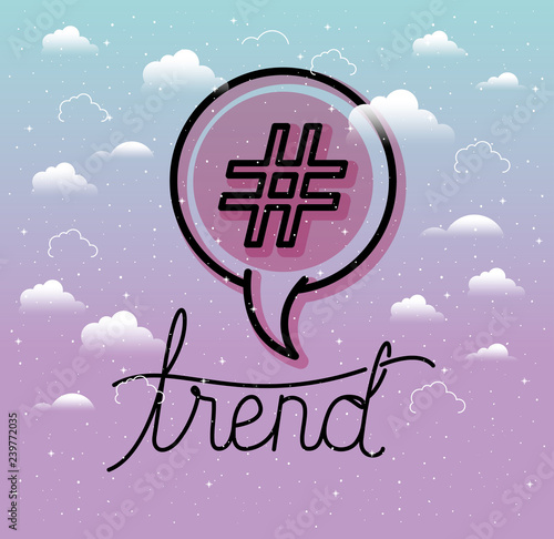 speech bubble with trend symbol