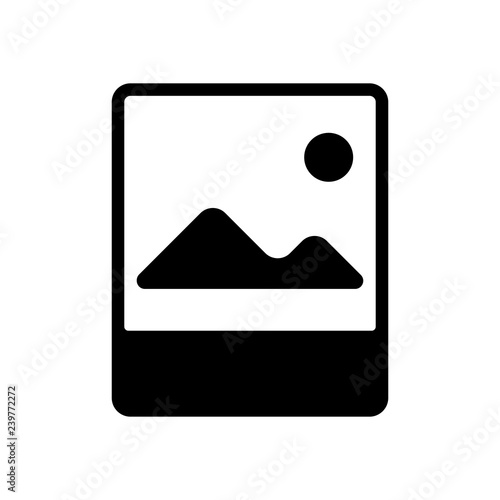 Photo, image file, album of pictures, simple icon. Black icon on white background