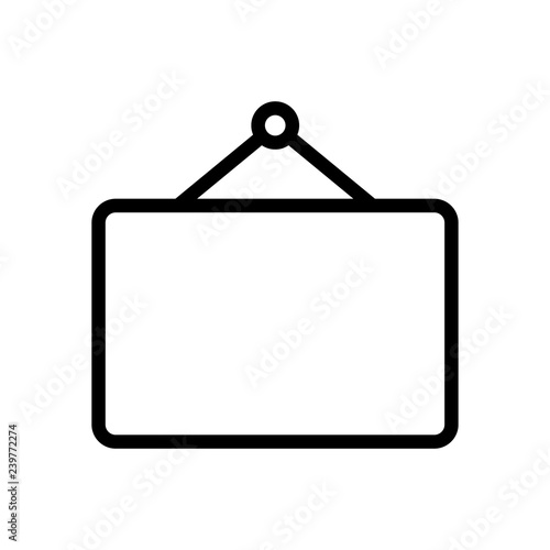 Photo frame for picture, outline linear icon. Black icon on white background