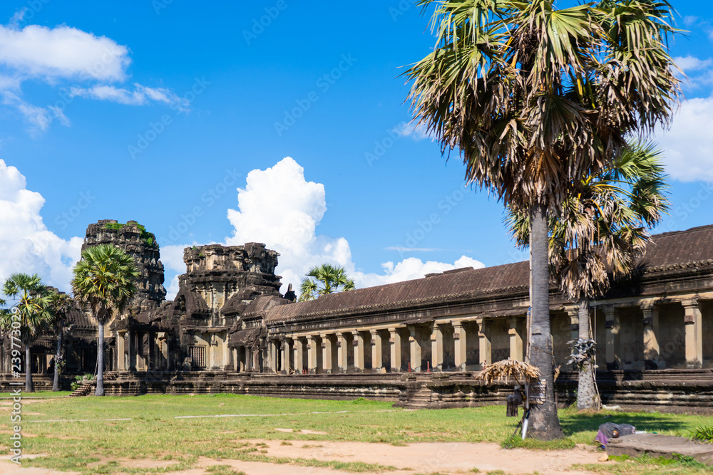 part of castle Angkor Wat in Cambodia