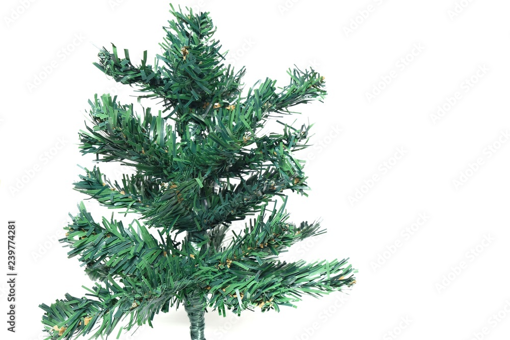 Closeup Christmas tree simulated on white background. Closeup Christmas tree simulated on white background.