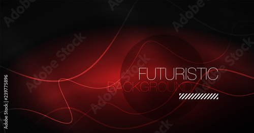 Neon lines wave background. Abstract composition