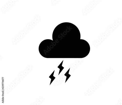 Cloud icon with rain and thunderstorm