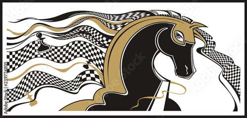 abstract art with chess figure