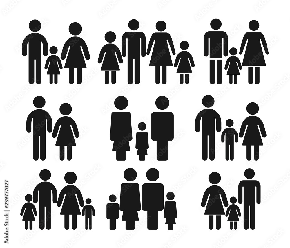 Family icon set (black version) Family icon set (black version)
