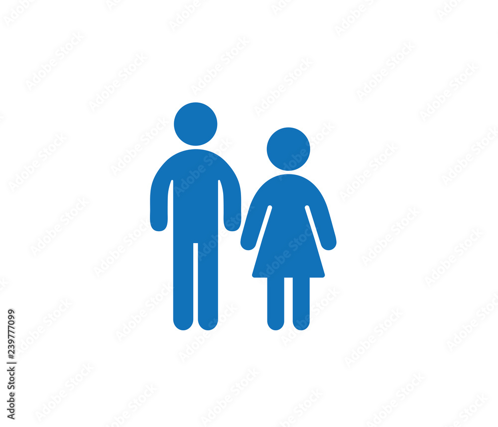 Male and female blue icon Male and female blue icon
