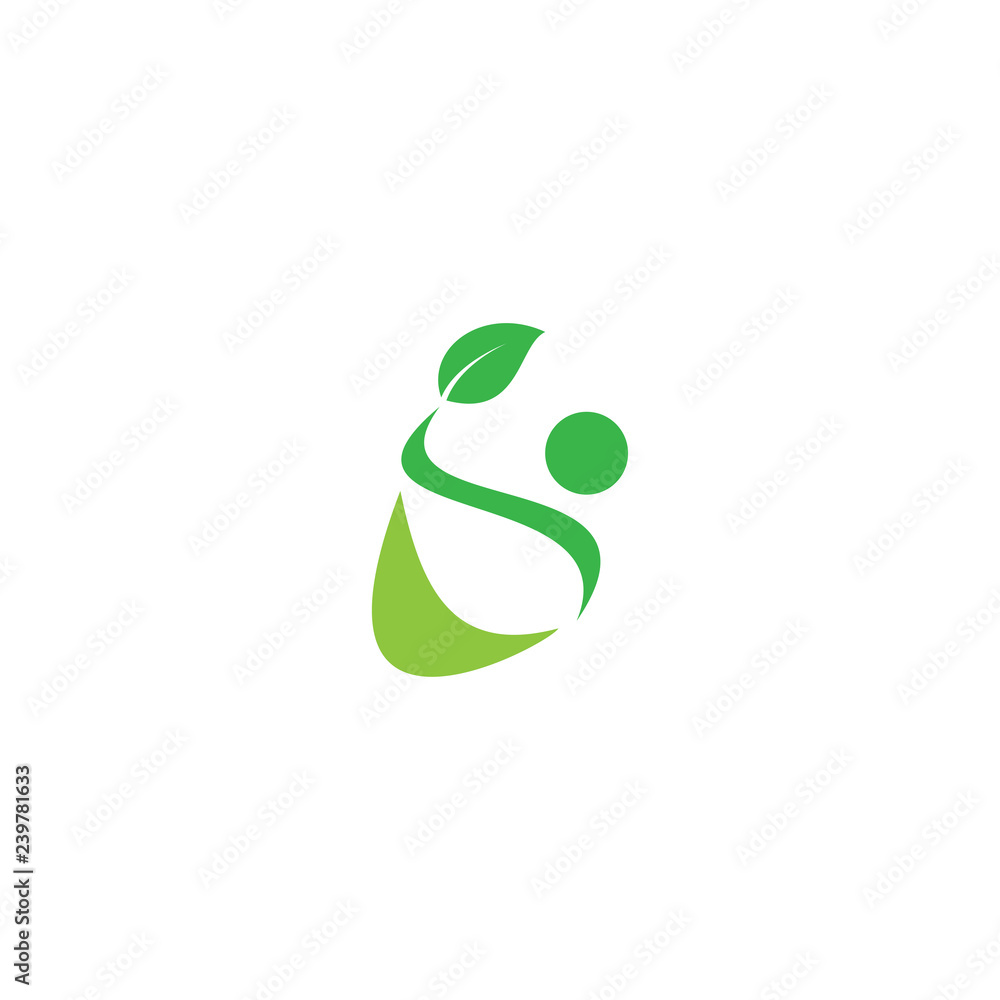 eco, nature abstract human silhouette logo icon - Vector eco, nature abstract human silhouette logo icon - Vector