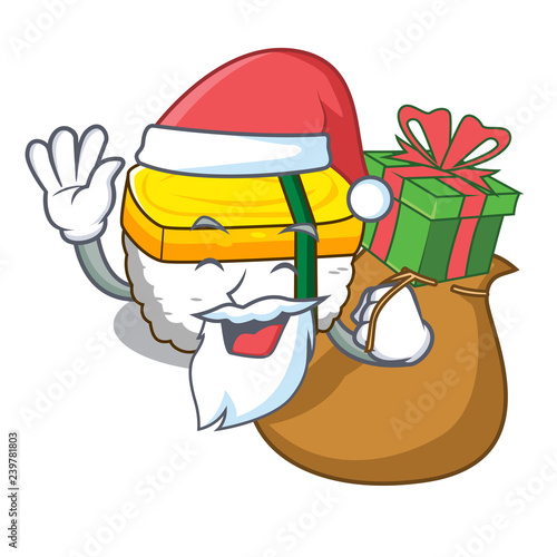 Santa with gift tamago sushi using an egg character