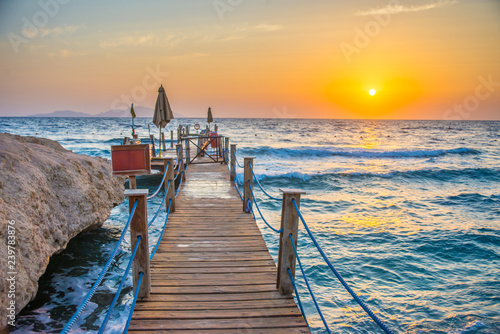 Sunrise in Egypt at Red Sea in Sharm El Sheikh photo