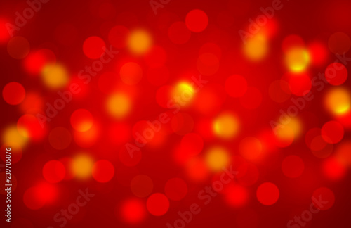 Red abstract blurred light or bokeh for Christmas and Love background
