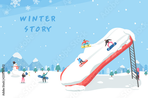 Winter story illustration