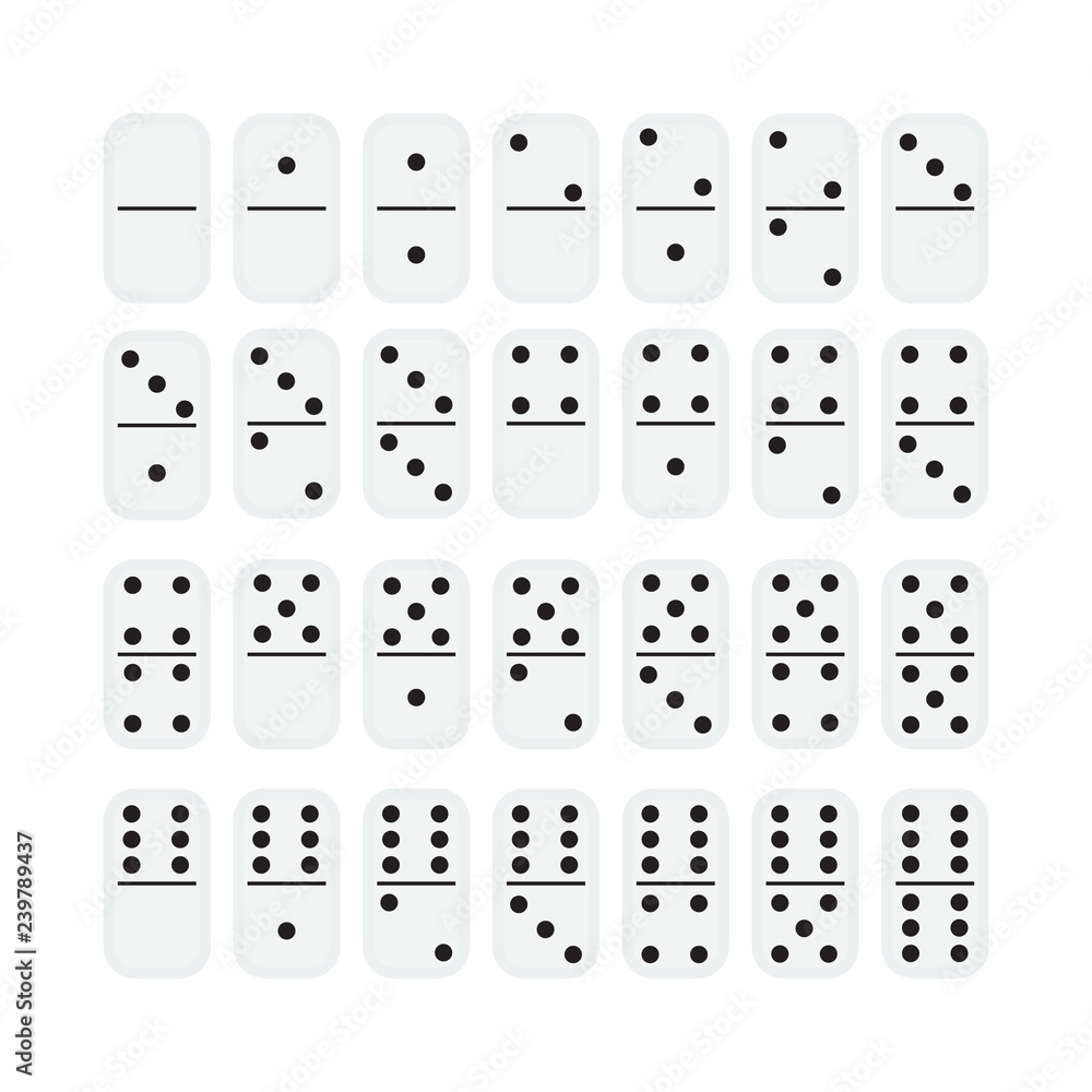 domino icon vector in flat style on white background domino icon vector in flat style on white background