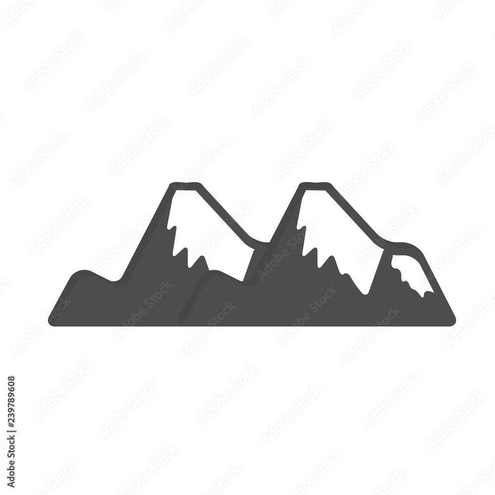 mountain icon vector in flat style on white background mountain icon vector in flat style on white background