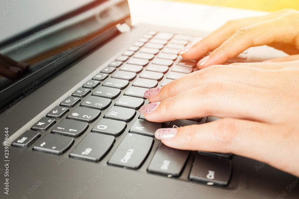 Working at home on laptop.  Leisurely lifestyle.