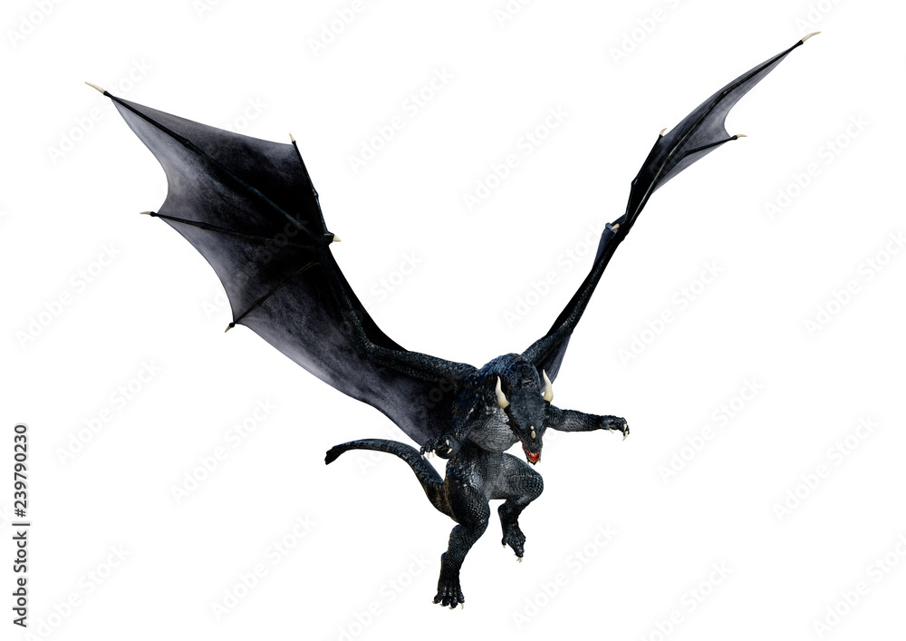 Fototapeta premium 3D Rendering Fairy Tale Dragon on White