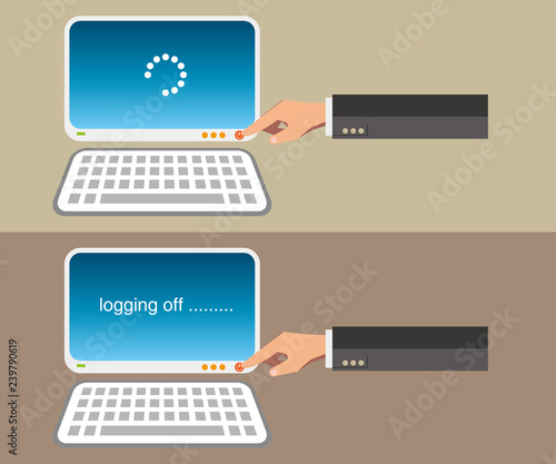 Turning on and Logging off computer with finger