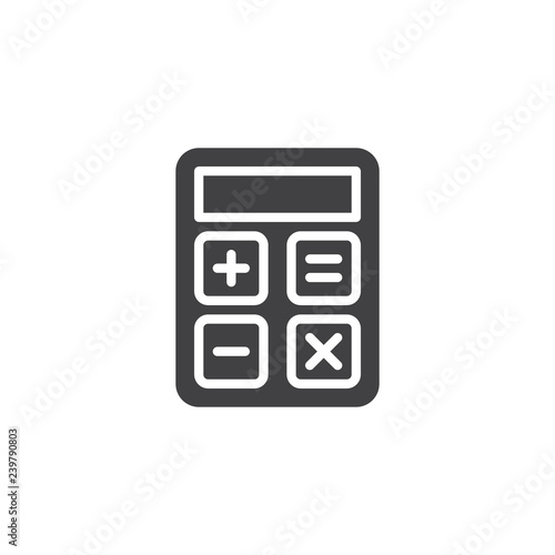 Calculator vector icon. filled flat sign for mobile concept and web design. Math calculator simple solid icon. Symbol, logo illustration. Pixel perfect vector graphics