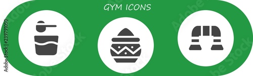 Vector icons pack of 3 filled gym icons