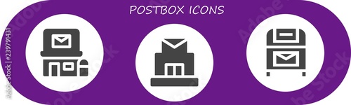 Vector icons pack of 3 filled postbox icons