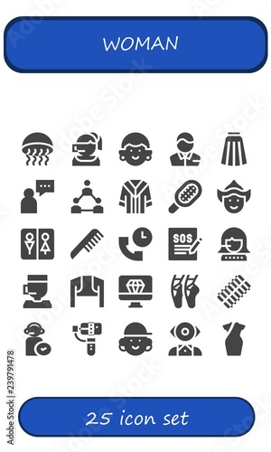 Vector icons pack of 25 filled woman icons