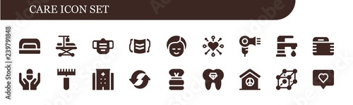 Vector icons pack of 18 filled care icons