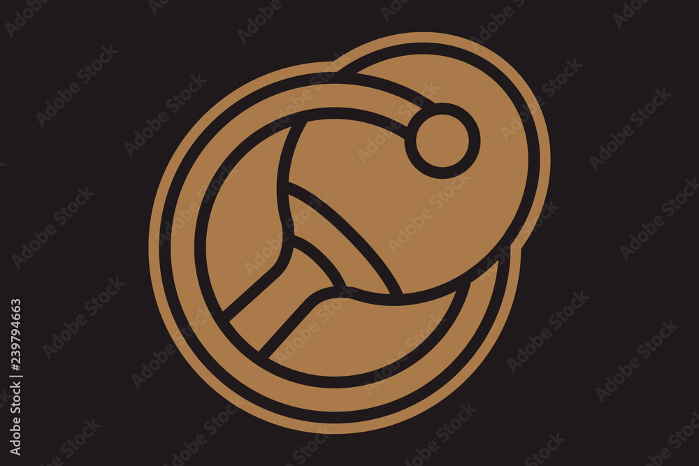 Obraz premium Table tennis ping pong label, club logo, badge and design elements. Sport logotype template