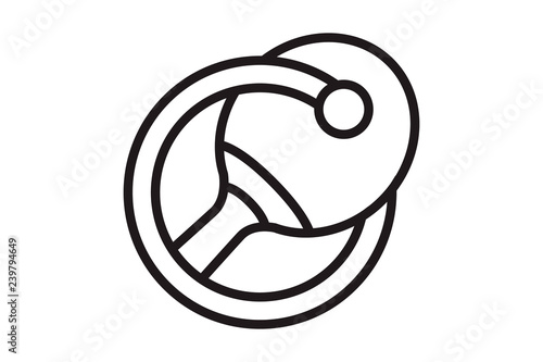 Table tennis ping pong label, club logo, badge and design elements. Sport logotype template