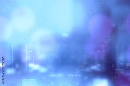 Defocused city night light blurred with bokeh abstract background.