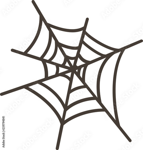 Vector logo spider web in Halloween on the White Blackground