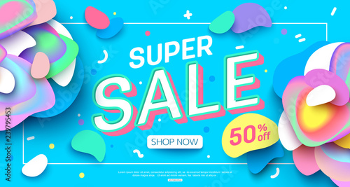 vector sale banner layout design for online shopping and printing