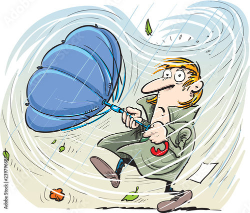 Wind breaks umbrella
