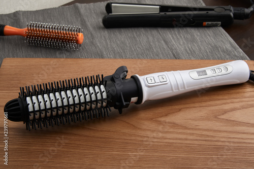 electric hair curling iron round brush