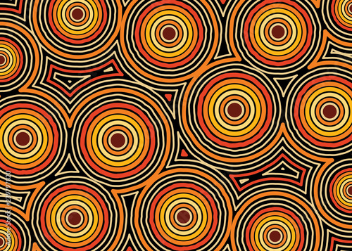 Aboriginal abstract vector seamless pattern background. 