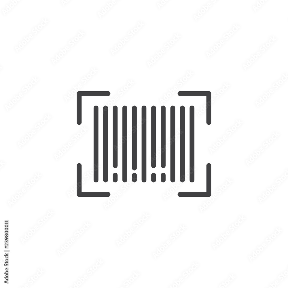 Bar code outline icon. linear style sign for mobile concept and web design. Barcode simple line vector icon. Symbol, logo illustration. Pixel perfect vector graphics