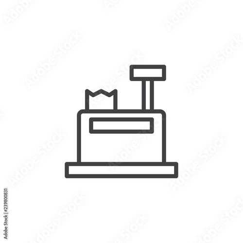 Cash register outline icon. linear style sign for mobile concept and web design. Shopping cash machine simple line vector icon. Symbol, logo illustration. Pixel perfect vector graphics