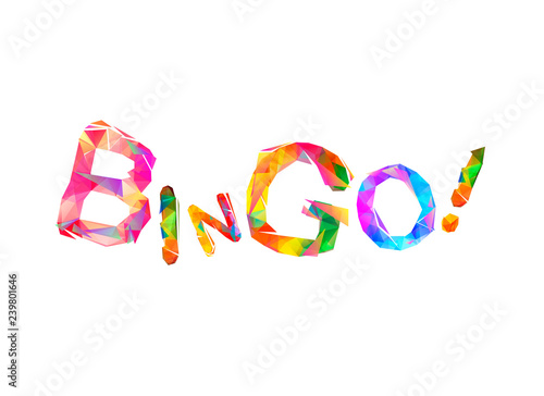 Bingo. Colorful triangular letters