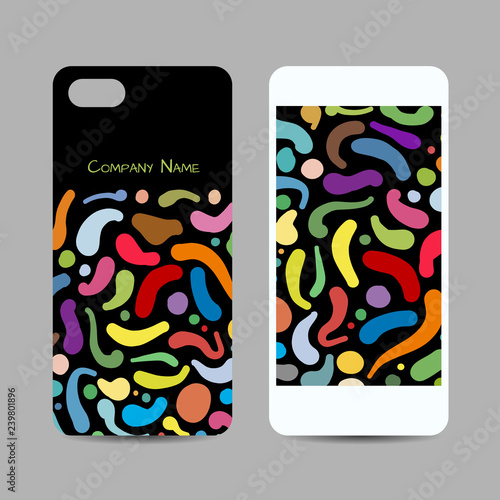 Mobile phone cover design, abstract colorful background