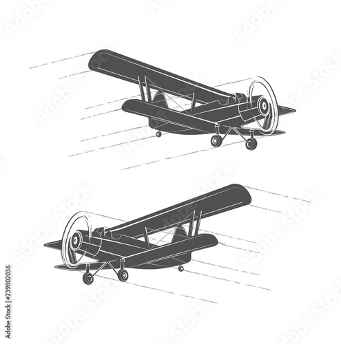 vintage airplane vector logo design elements