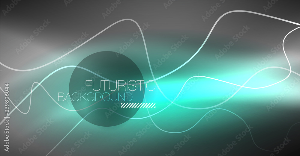 Neon lines wave background. Abstract composition Neon lines wave background. Abstract composition